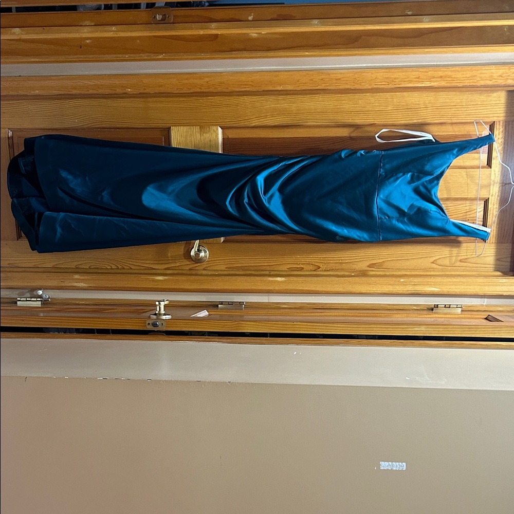 David's Bridal Teal Maxi Dress
